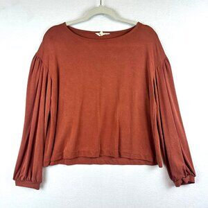 Madewell Relaxed Rust Orange Shirt Womens S Boho Beachy Coastal Soft Casual